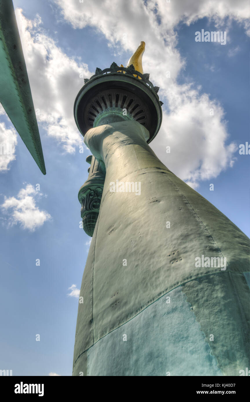 Statue of Liberty with a view of the torch from the crown Stock Photo ...