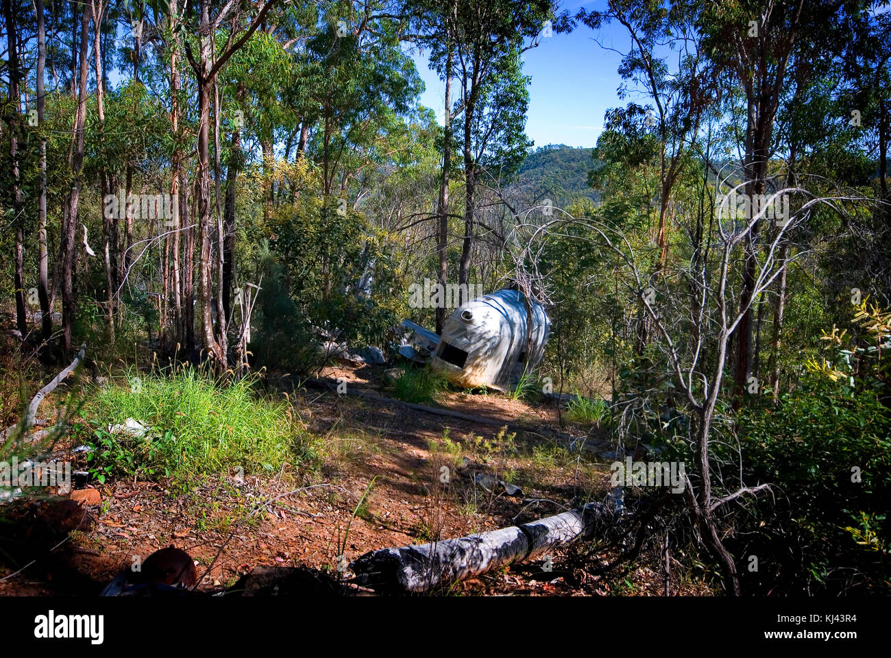 The wreckage of Beautiful Betsy, an American Liberator bomber that crashed in 1945 on Kroombit