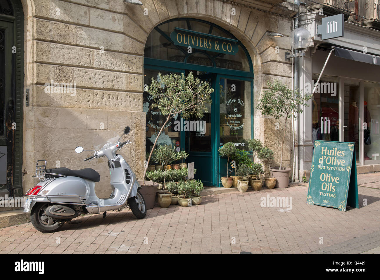 Oliviers & Co, Hotel de Ville Street, Bordeaux; France Stock Photo