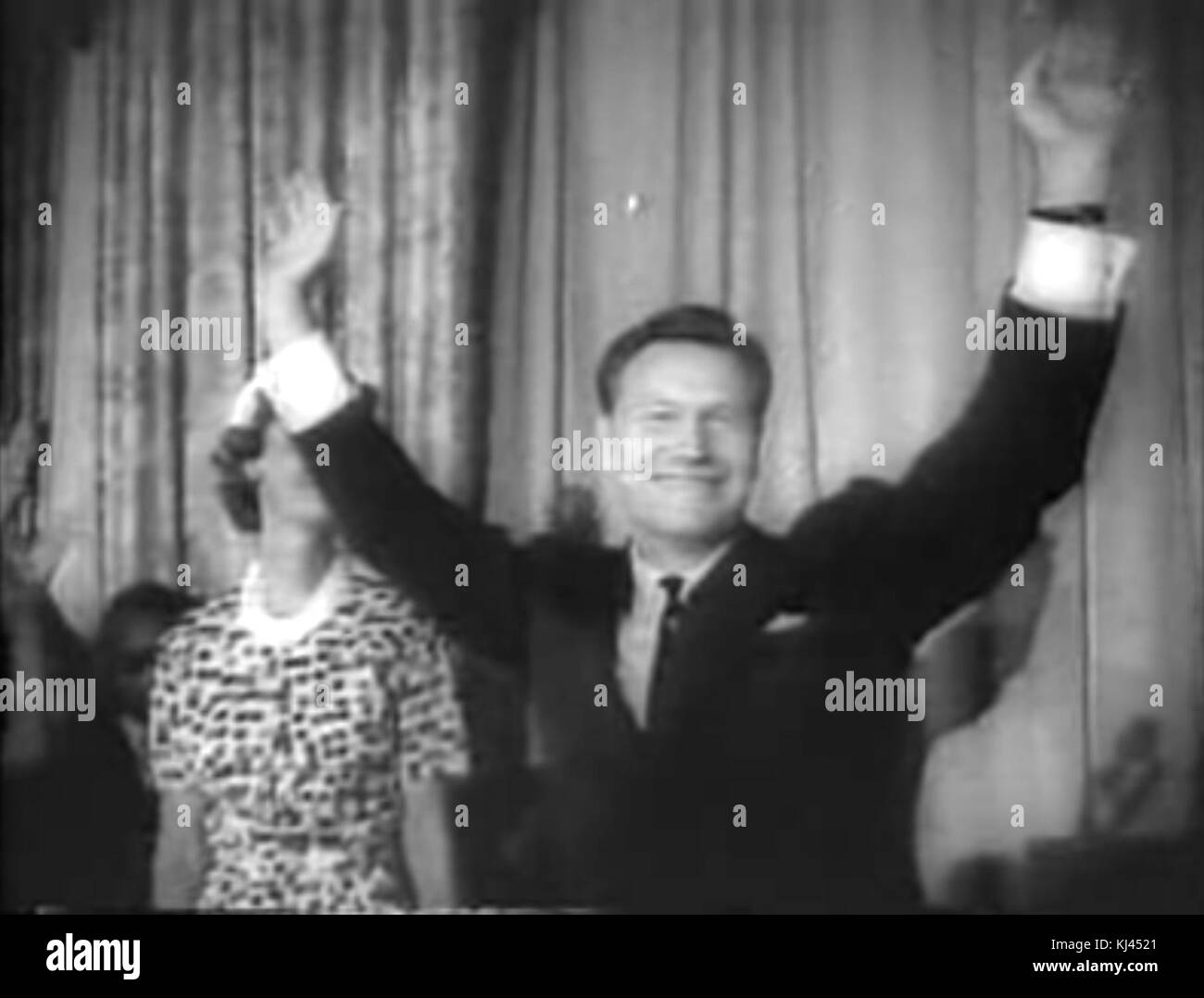 The image captures Nelson Rockefeller at the 1960 Republican National ...