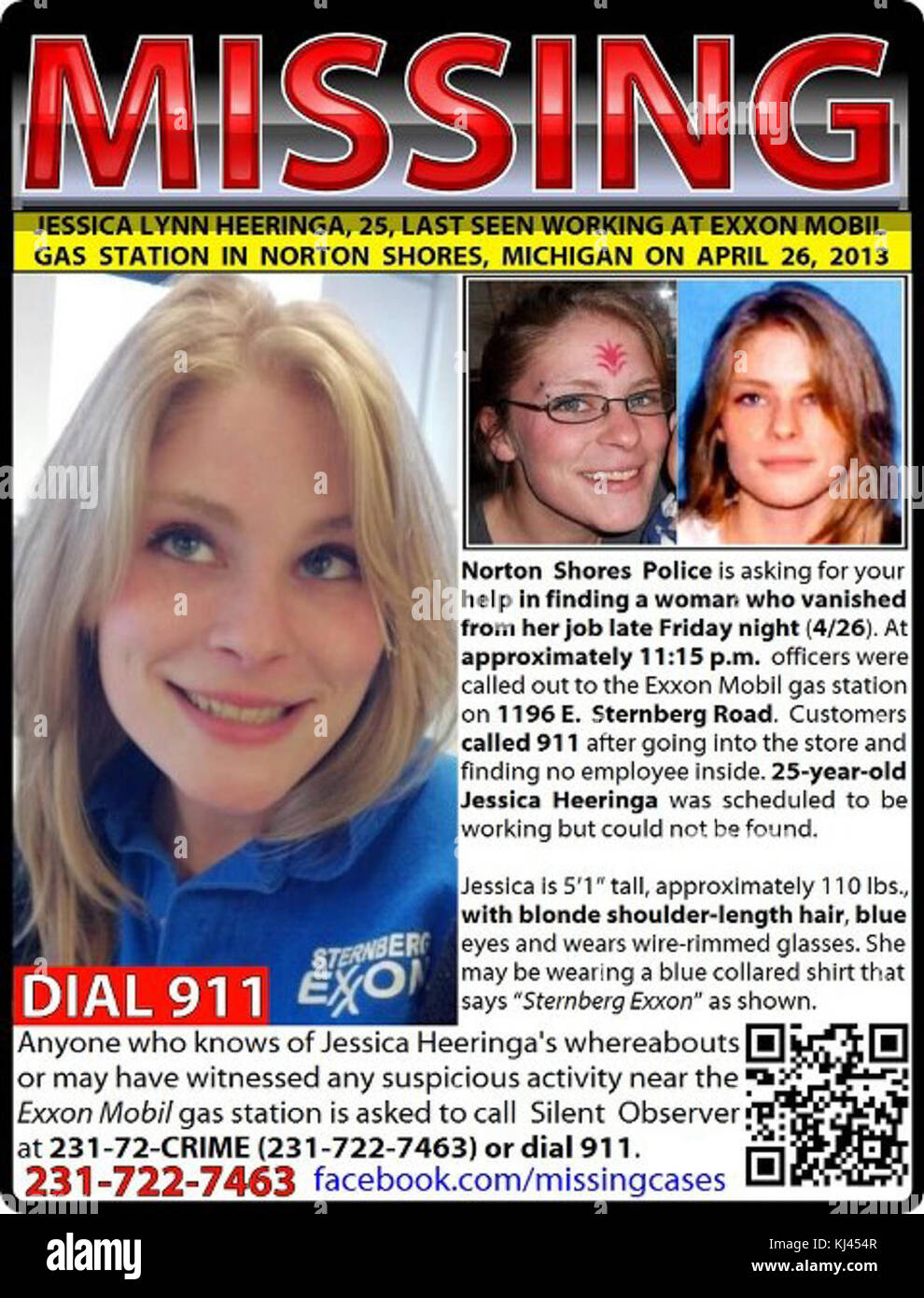 Jessica Heeringa Missing Person Poster Stock Photo