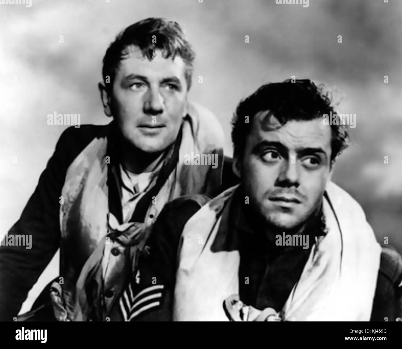THE SEA SHALL NOT HAVE THEM 1954 Angel Productions film with Dirk Bogarde at right and Michael Redgrave Stock Photo