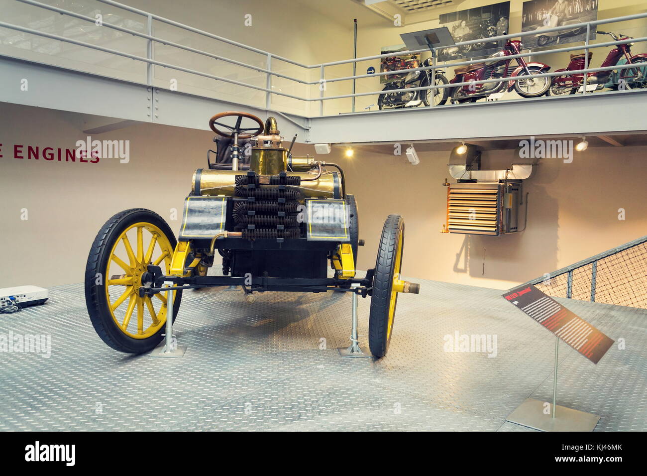 PRAGUE, CZECH REPUBLIC - NOVEMBER 10: The NW 12 HP racing car from 1900 stands in National technical museum on November 10, 2017 in Prague, Czech repu Stock Photo