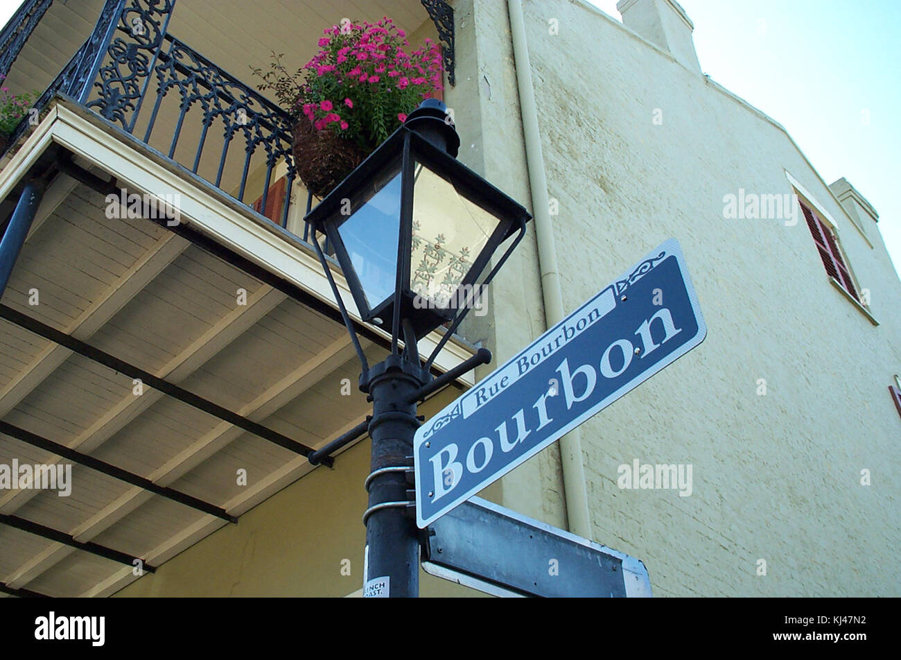 Rue Bourbon street Stock Photo Alamy