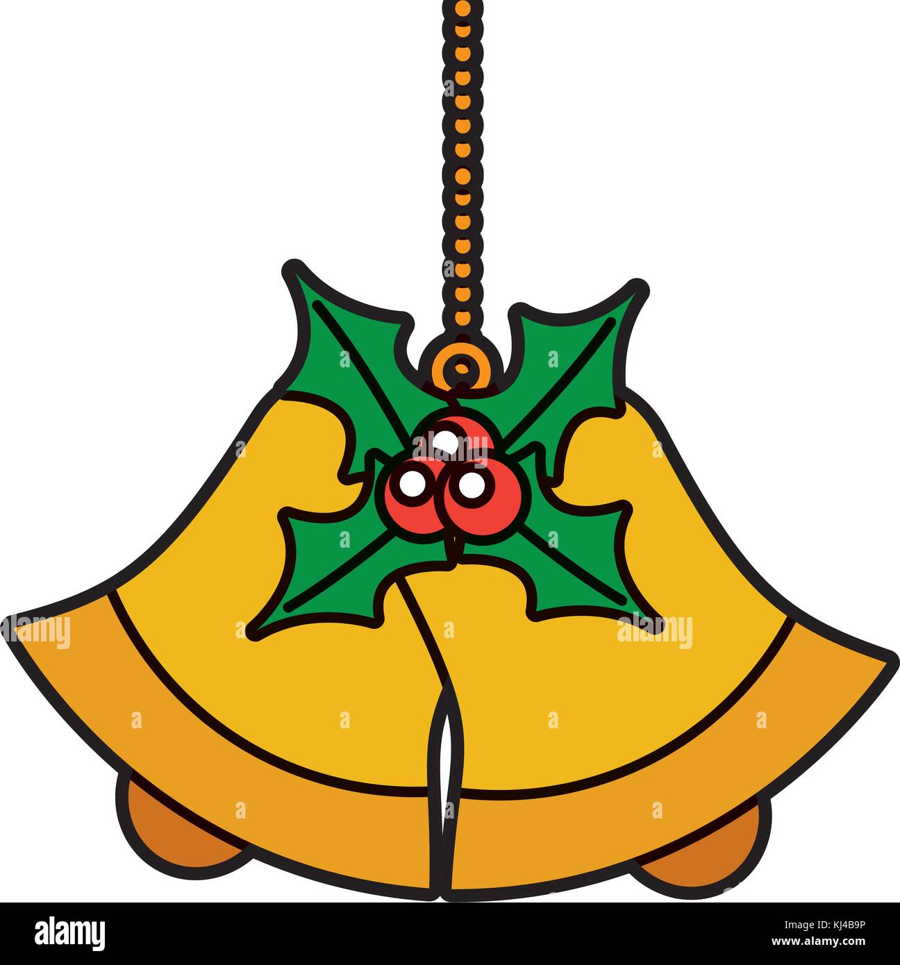 christmas bells with holly and berries decoration Stock Vector Image ...