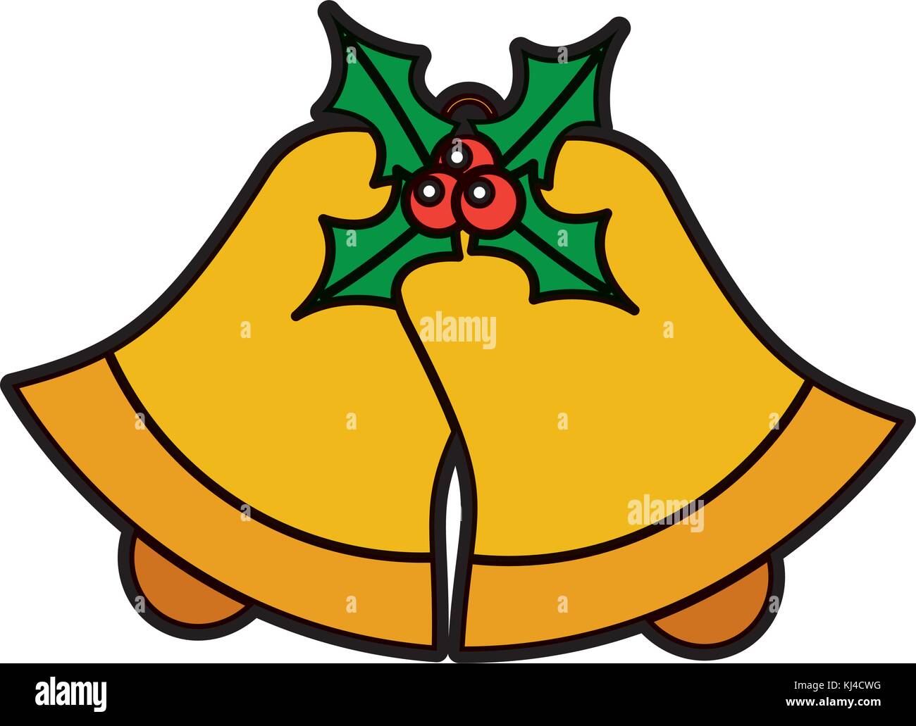 christmas bells with holly and berries decoration Stock Vector Image ...