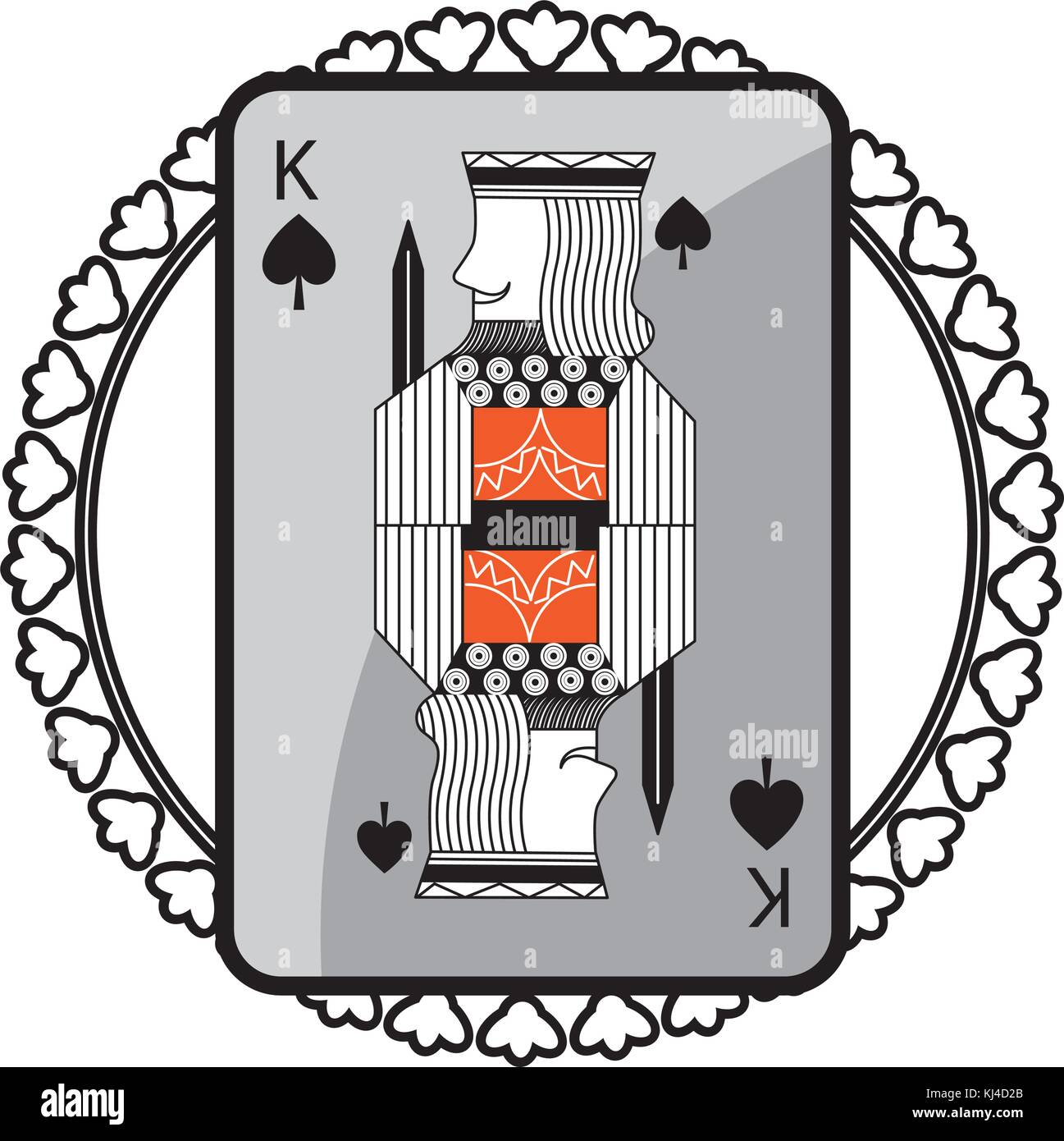 round shape of playing card king character poker Stock Vector Image