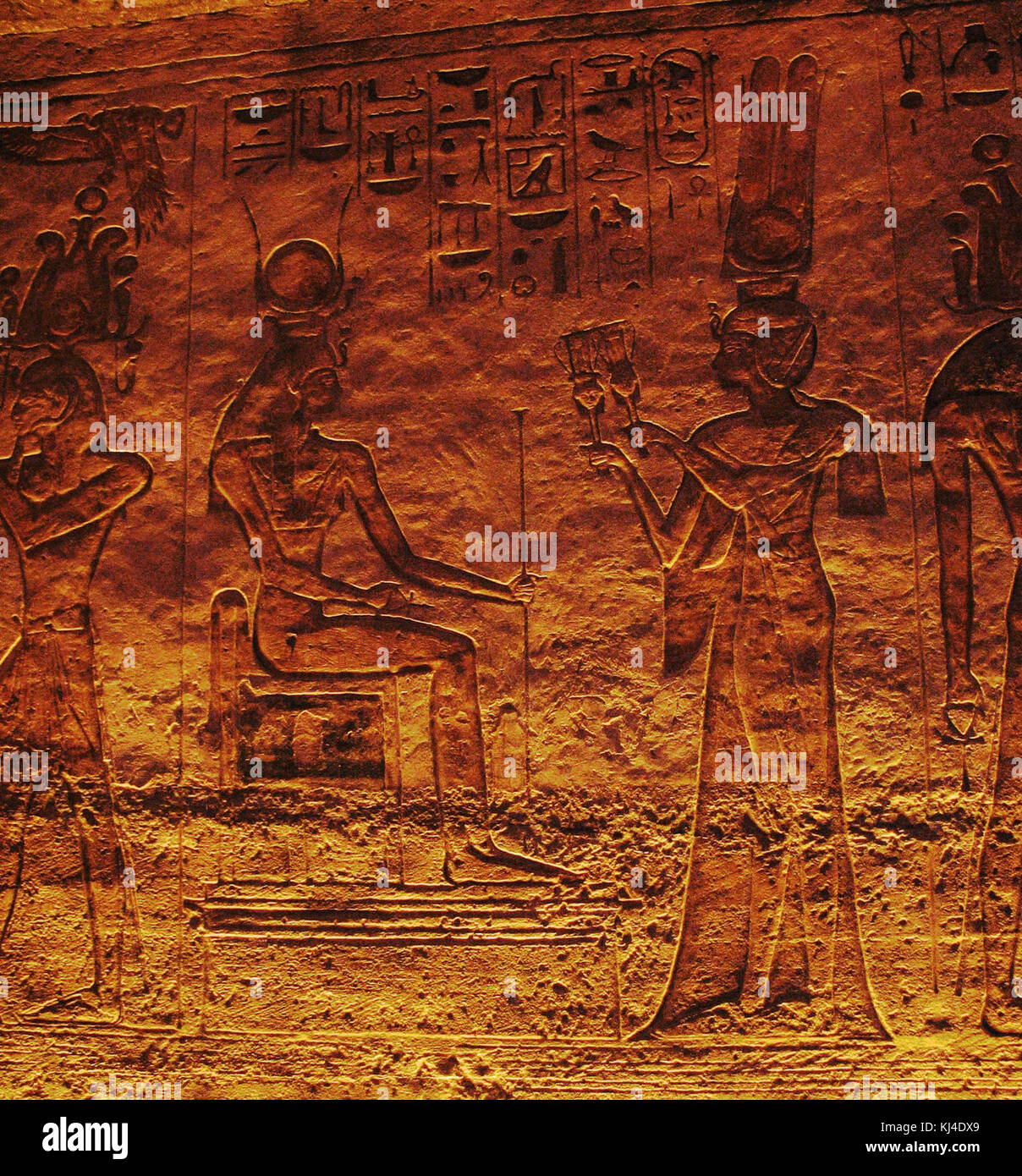 This image showcases a crop of the famous Nefertari Offering to Hathor ...