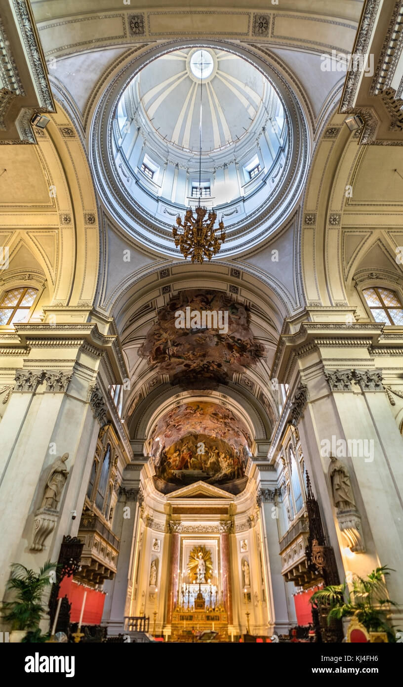 Interior of Palermo Cathedral, a UNESCO world heritage site in Italy ...