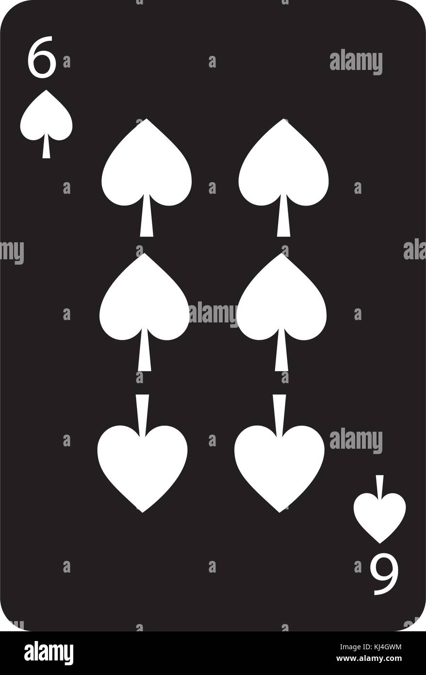 six of spades french playing cards related icon icon image Stock Vector