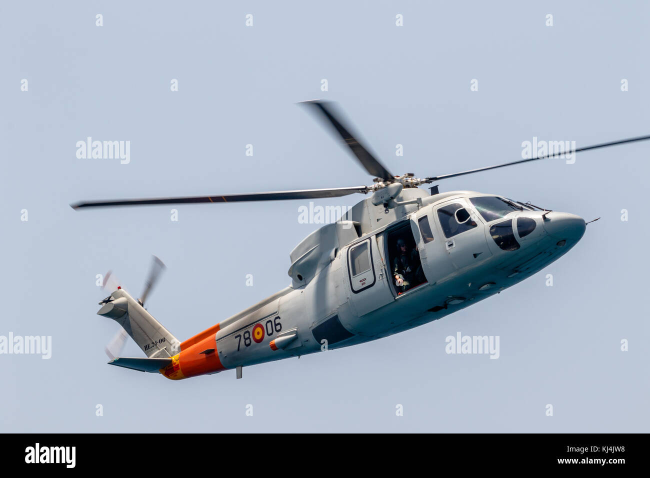MOTRIL, GRANADA, SPAIN-JUN 11: Helicopter Sikorsky S-76C taking part in an exhibition on the 12th international airshow of Motril on Jun 11, 2017, in  Stock Photo