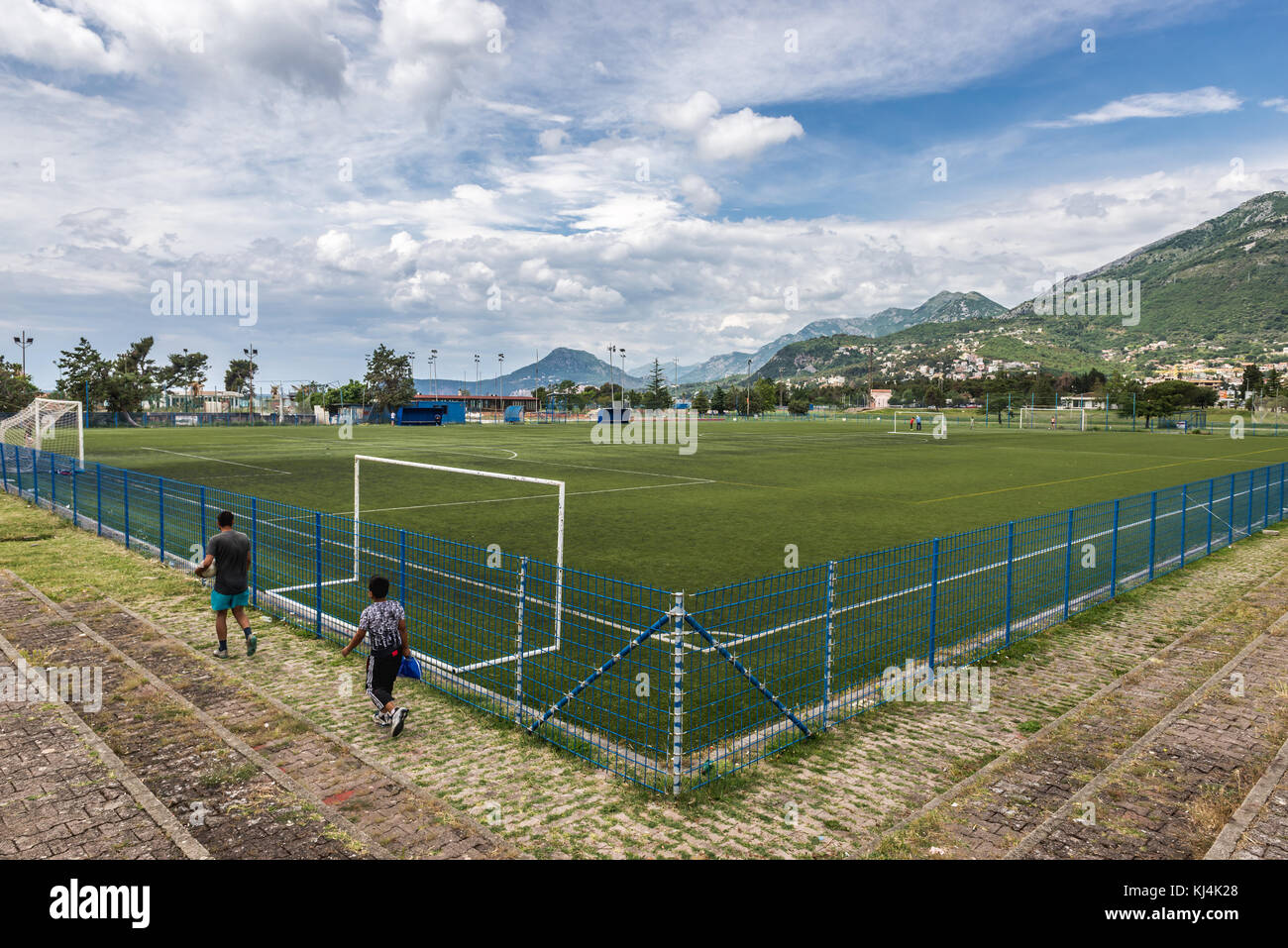 Stadion Topolica - stadium in Bar coastal town in southern Montenegro Stock Photo
