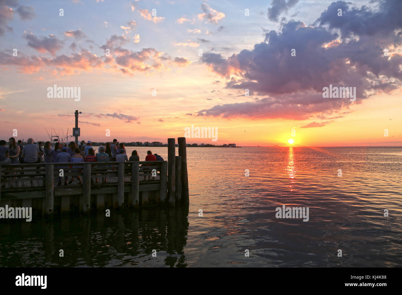 Fair Harbor sunset, Fire Island, NY, USA Stock Photo Alamy