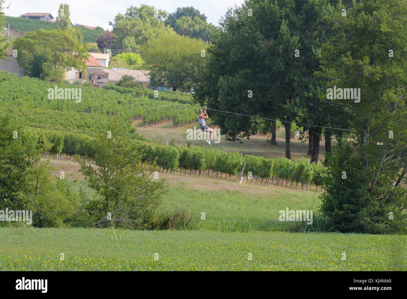 zipline with a view Stock Photo Alamy