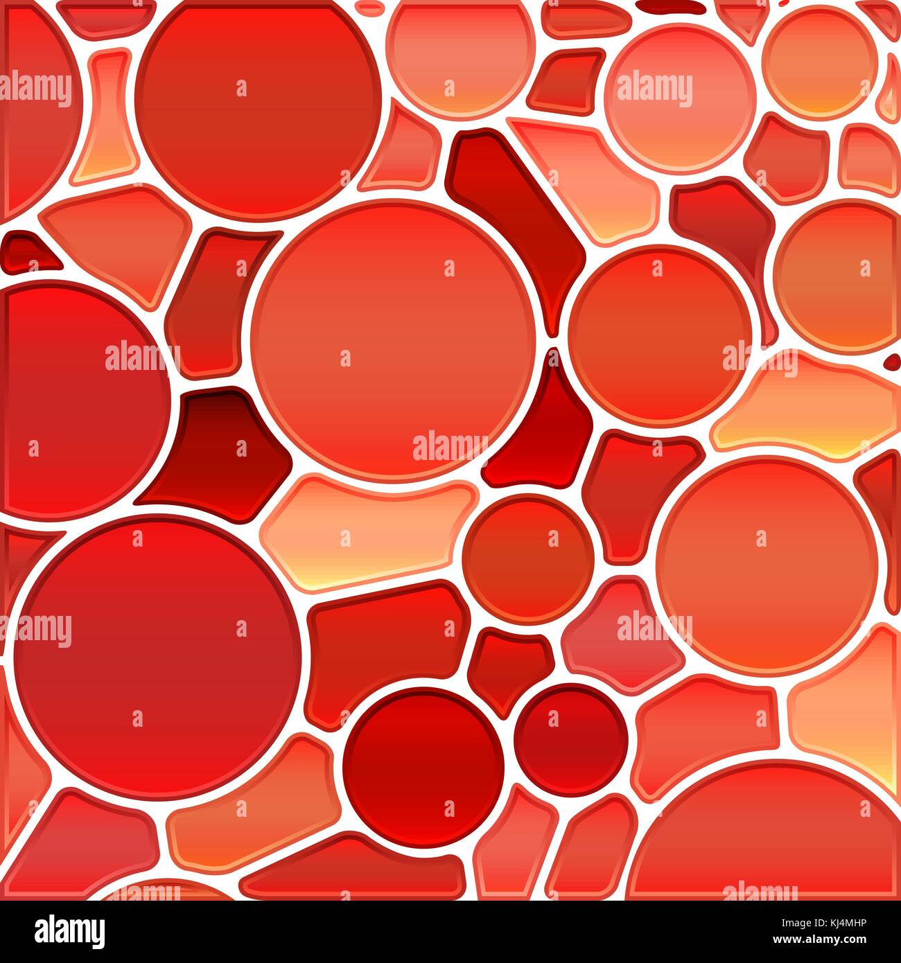 abstract vector stained-glass mosaic background - red circles Stock ...