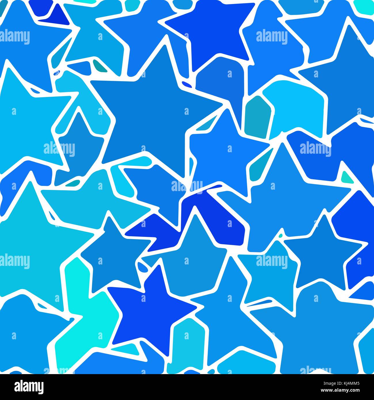 abstract vector stained-glass mosaic background - blue stars Stock ...
