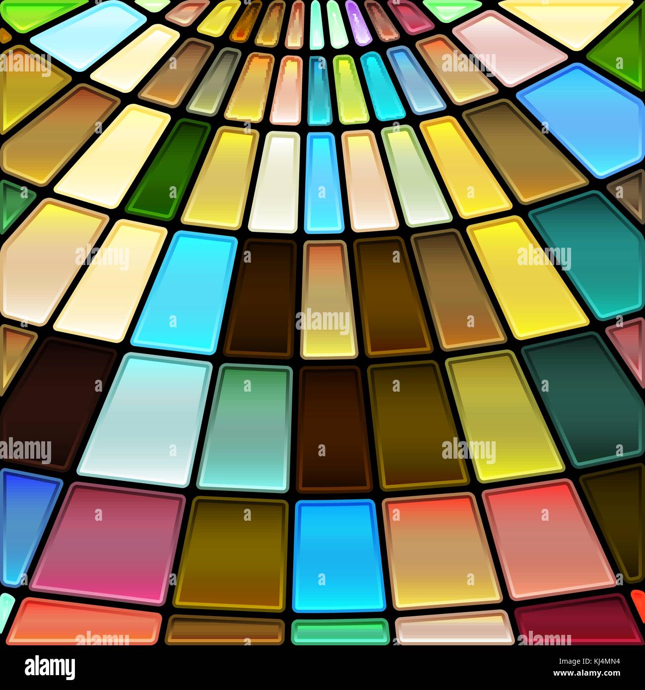 abstract vector stained-glass mosaic background - blue and brown Stock ...