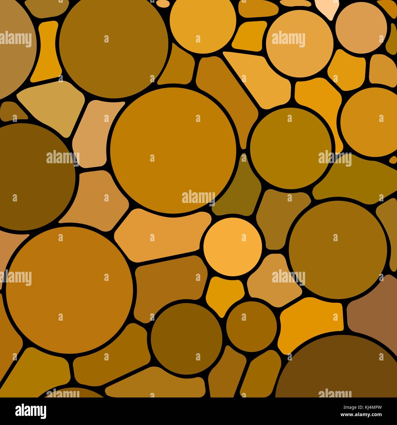abstract vector stained-glass mosaic background - brown circles Stock ...
