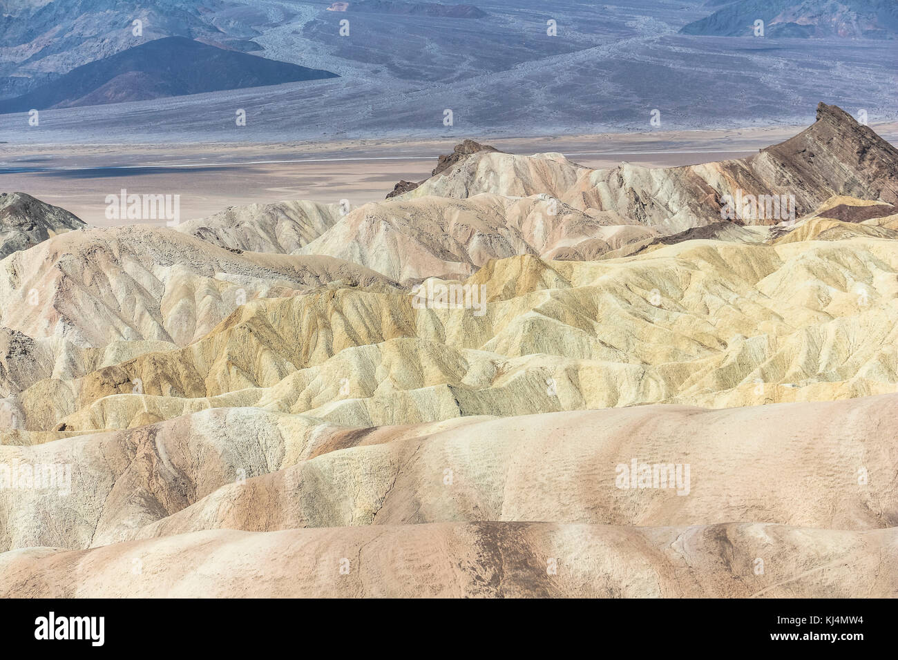 View over famous Zabriskie Point in Death Valley Stock Photo