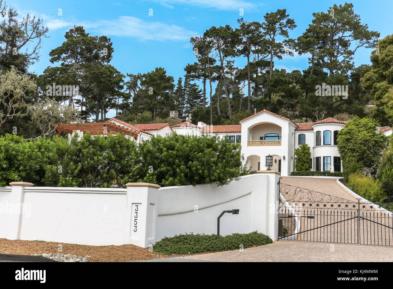 Rich villa on 17 mile drive in california Stock Photo