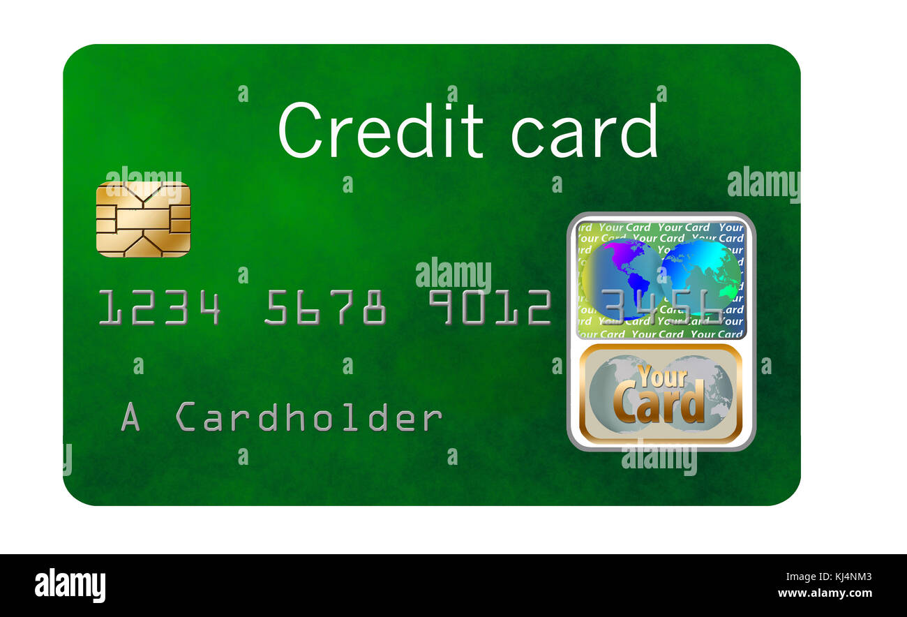 Here is a generic credit card with security features isolated Stock