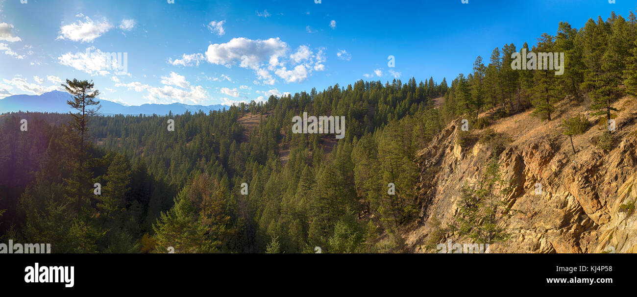 Panoramic view of the Rocky Mountains from Kootenay National Park in the village of Radium in British Columbia, Canada Stock Photo