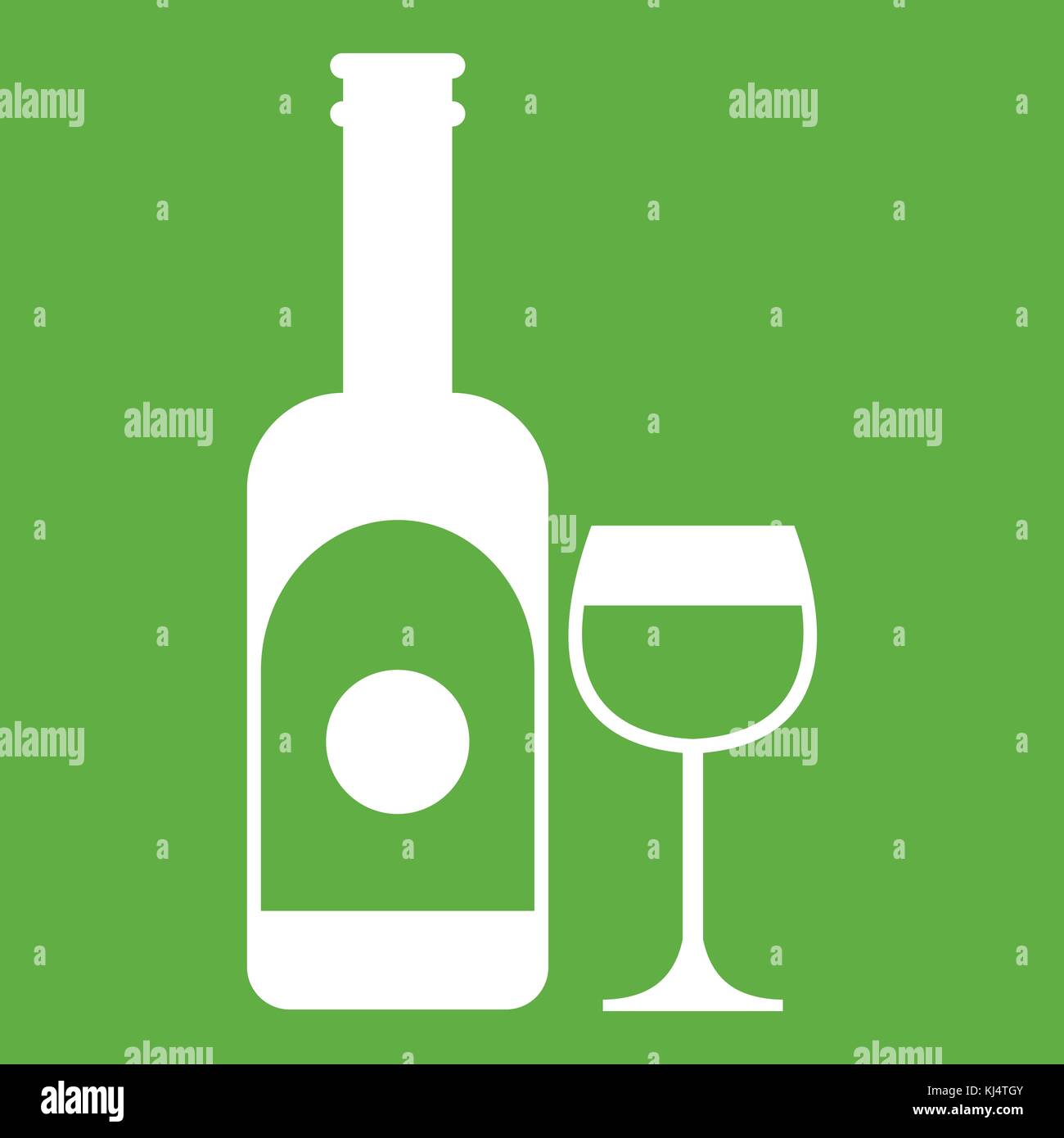 Wine and glass icon green Stock Vector Image & Art - Alamy