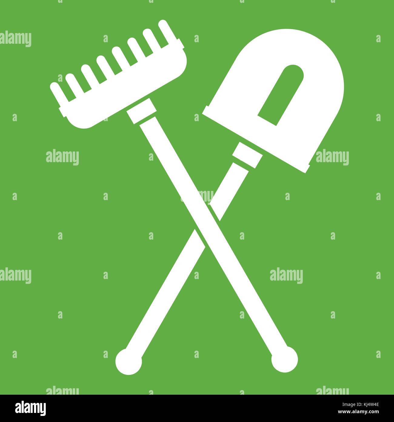 Shovel and rake icon green Stock Vector Image & Art - Alamy