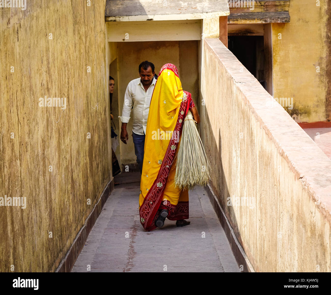 Jaipur india amer fort stairs hi-res stock photography and images - Alamy