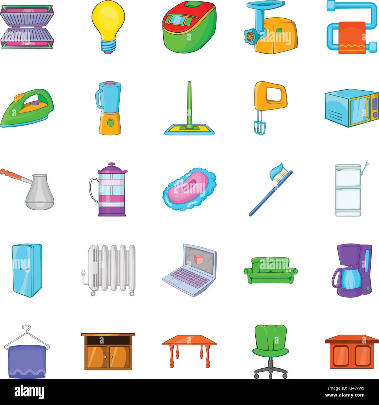 Apartment icons set, cartoon style Stock Vector Image & Art - Alamy
