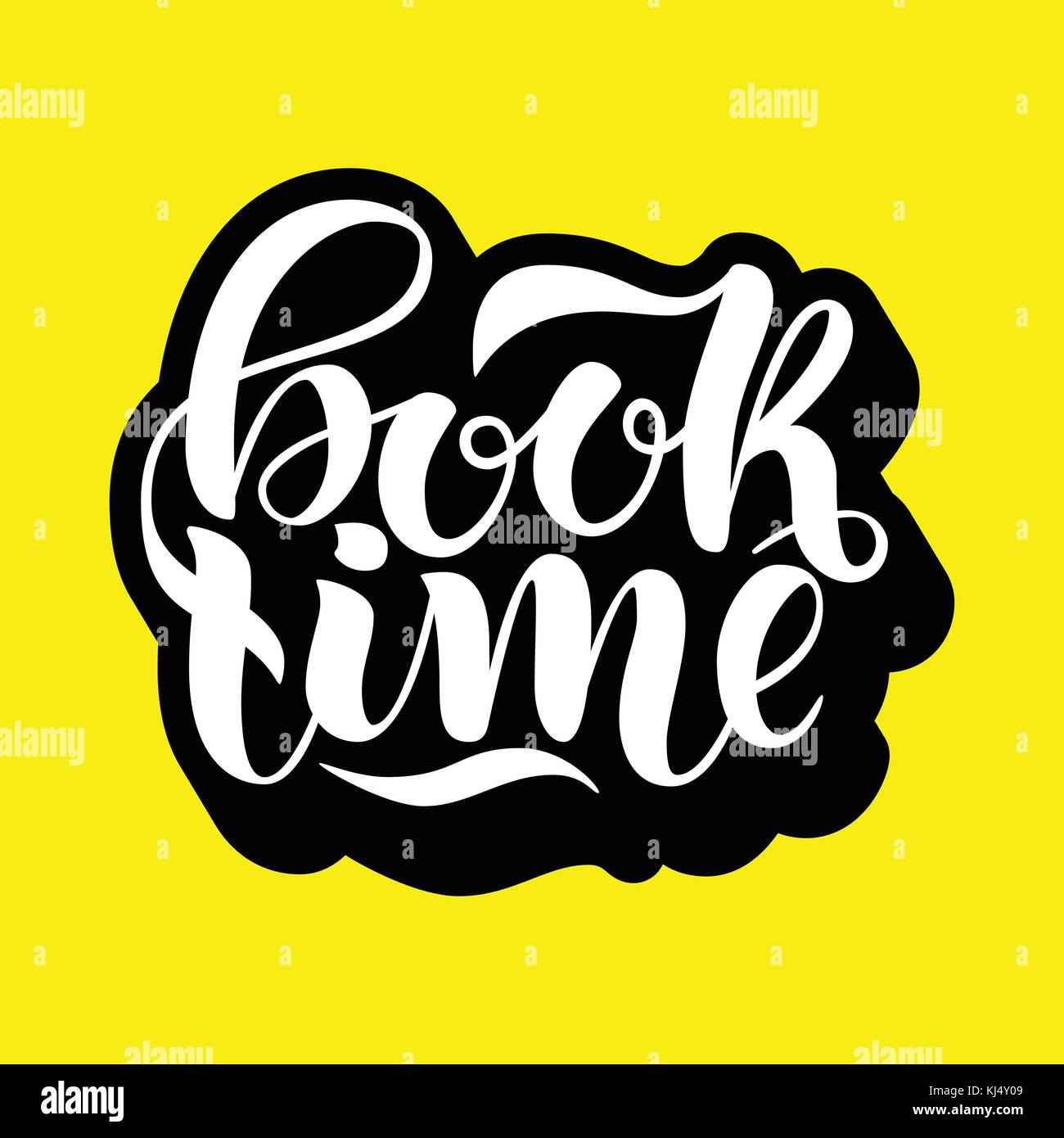 Book time. Inspirational and motivational quotes on yellow background