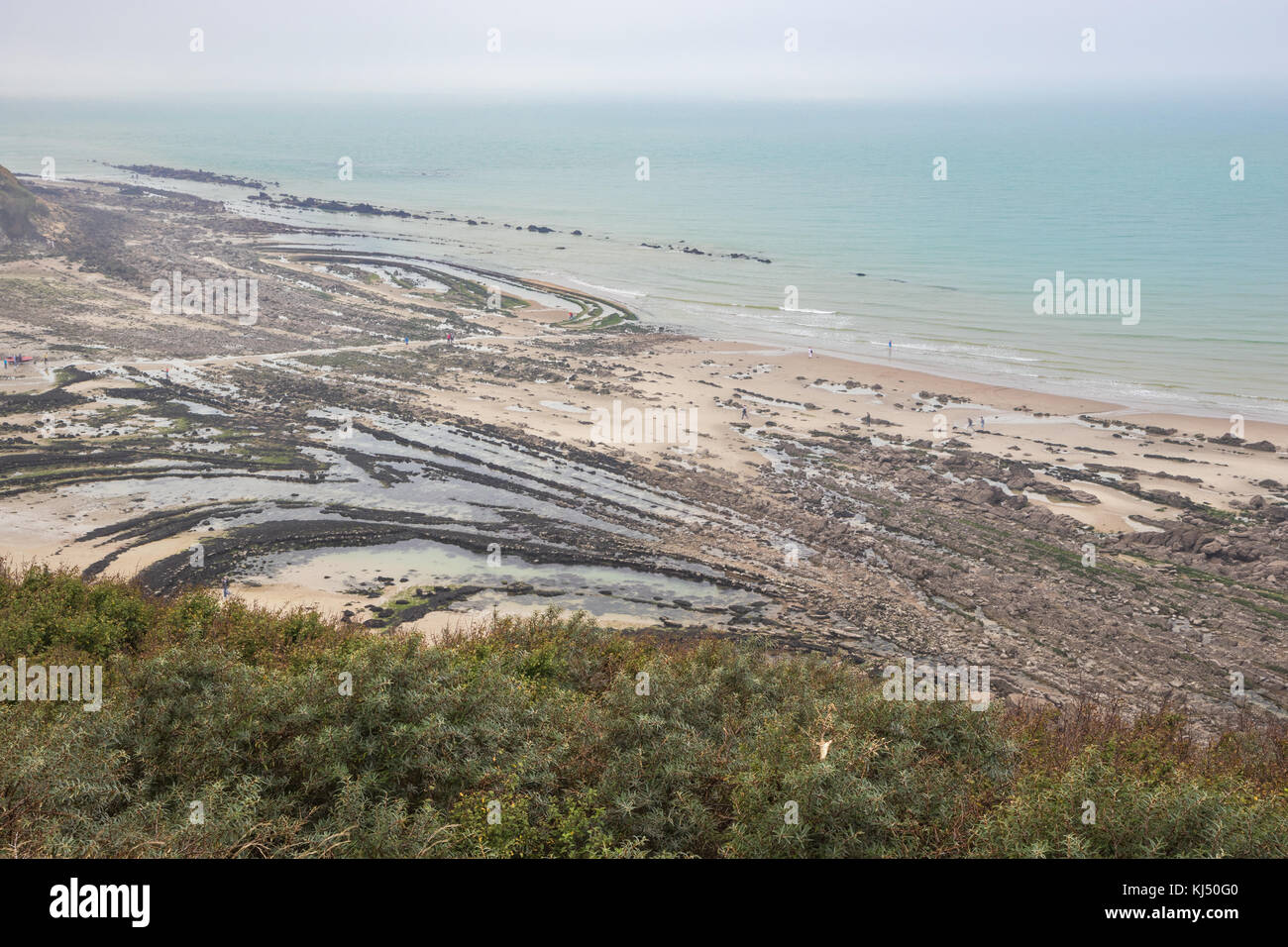 Strange rock formations on the beach at Cap Griz Nez Stock Photo - Alamy
