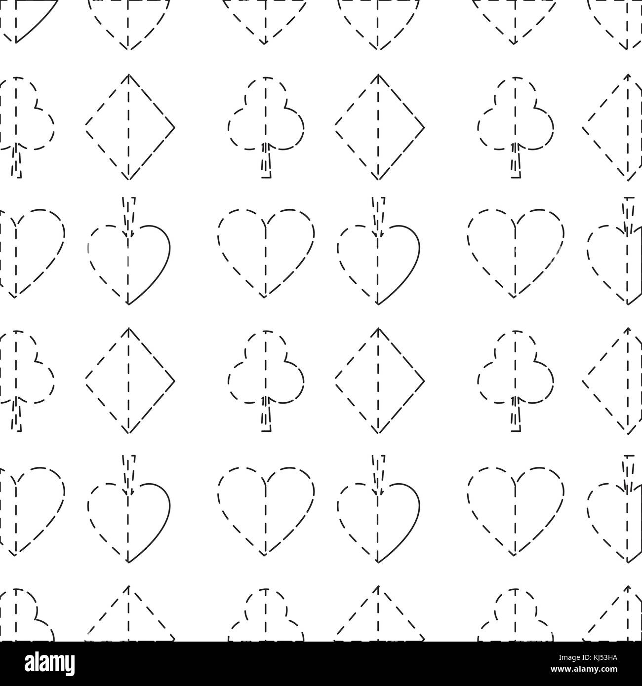 seamless poker pattern with card suits casino texture Stock Vector