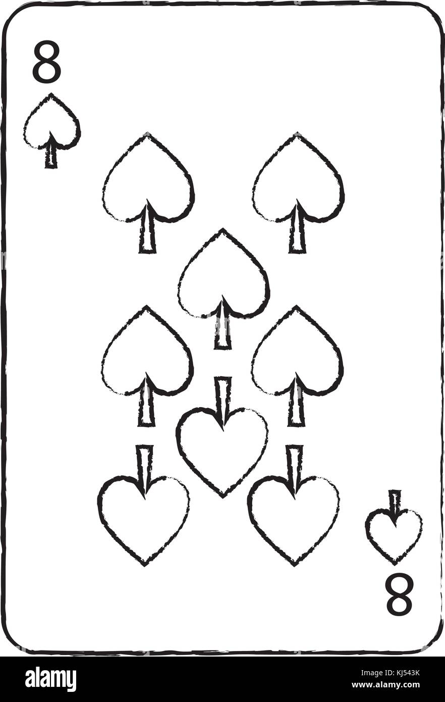 Poker Card Eight Black Heart High Resolution Stock Photography And Images Alamy