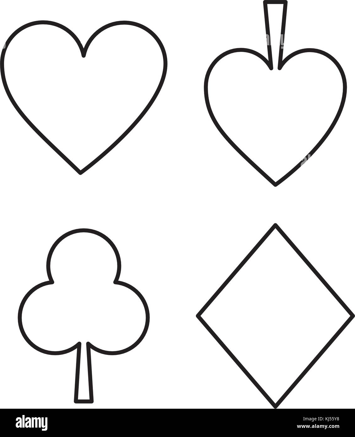 Playing Card Spade Heart Club Diamond Suit Stock Vector Image Art Alamy