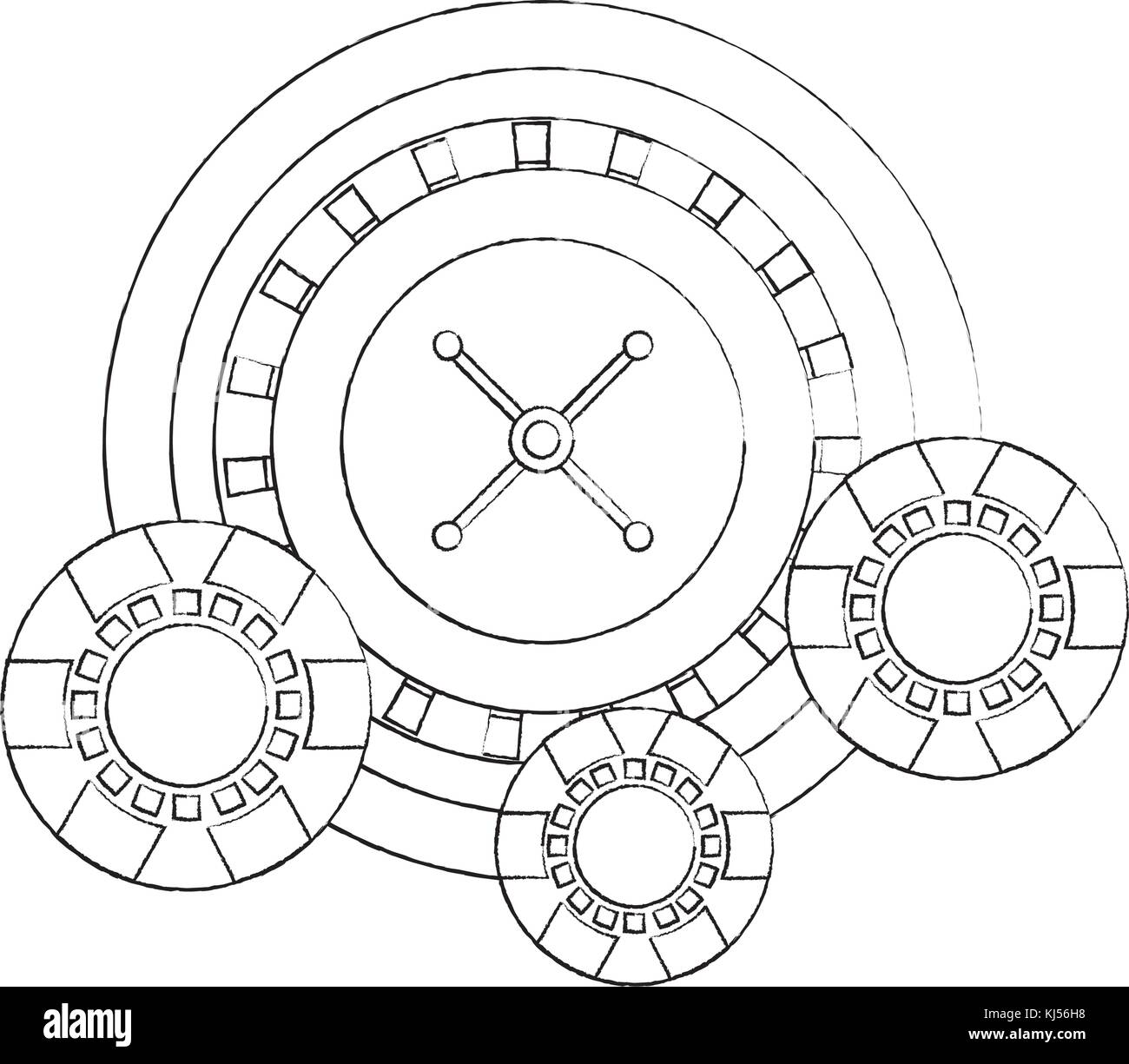 Roulette wheel illustration Black and White Stock Photos & Images Alamy