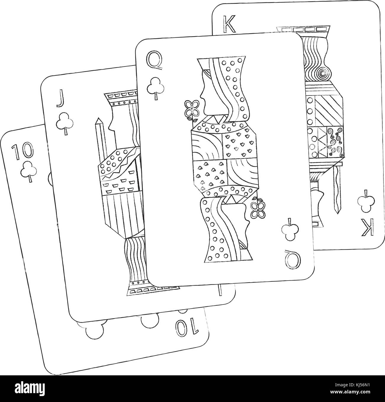 Royal flush Black and White Stock Photos & Images Alamy