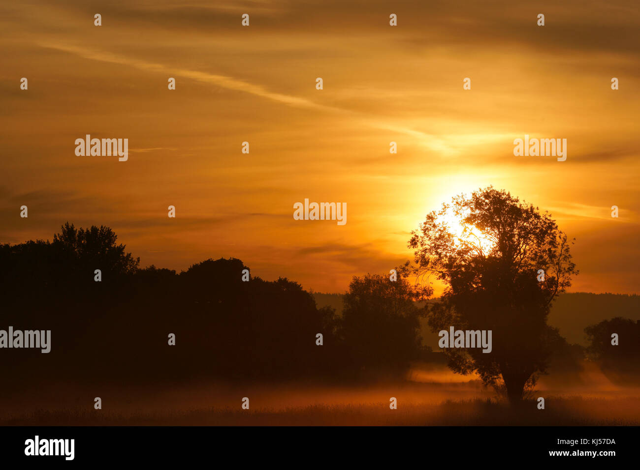 Sunrise, Fuldatal, near Bad Hersfeld, Hesse, Germany Stock Photo Alamy
