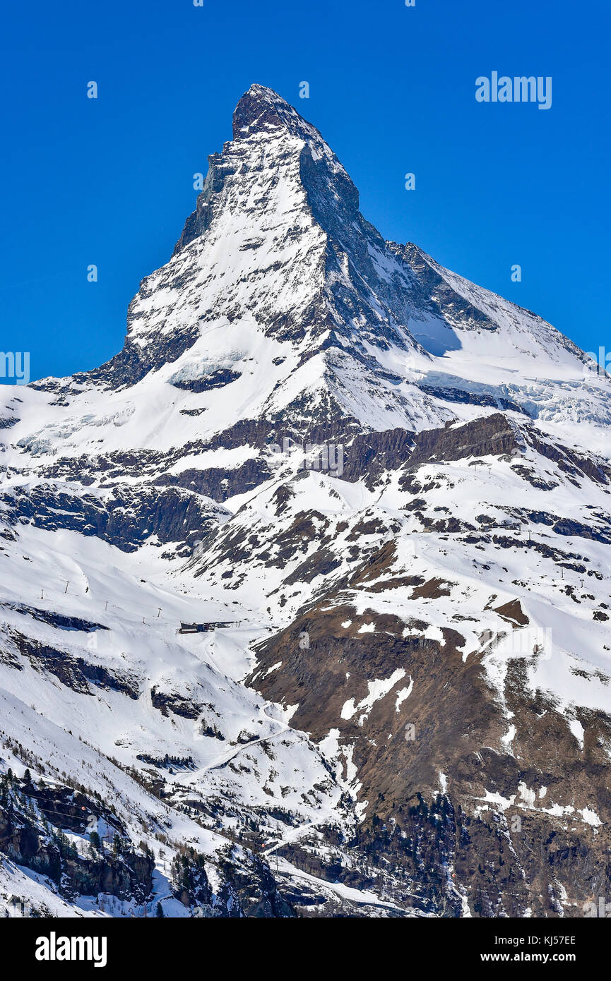 Matterhorn peak with snow, Zermatt, Switzerland Stock Photo Alamy