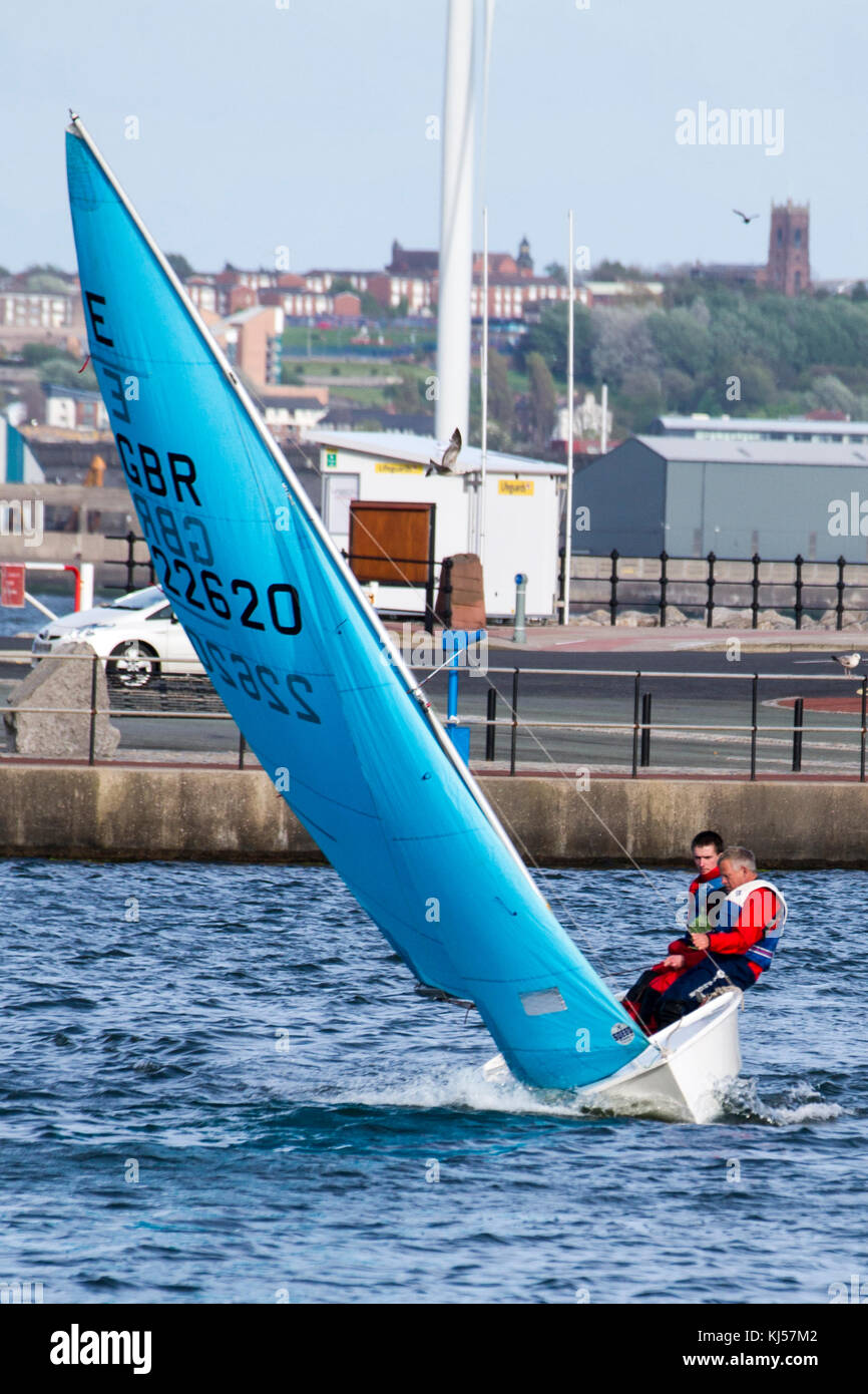 Dinghy racing at New Brighton Stock Photo - Alamy