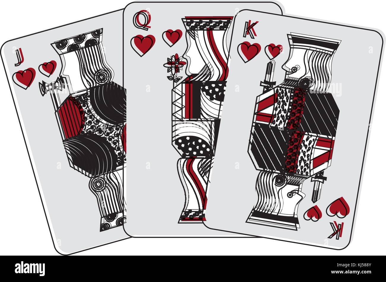 Jack Queen And King Poker Cards Hand Stock Vector Art