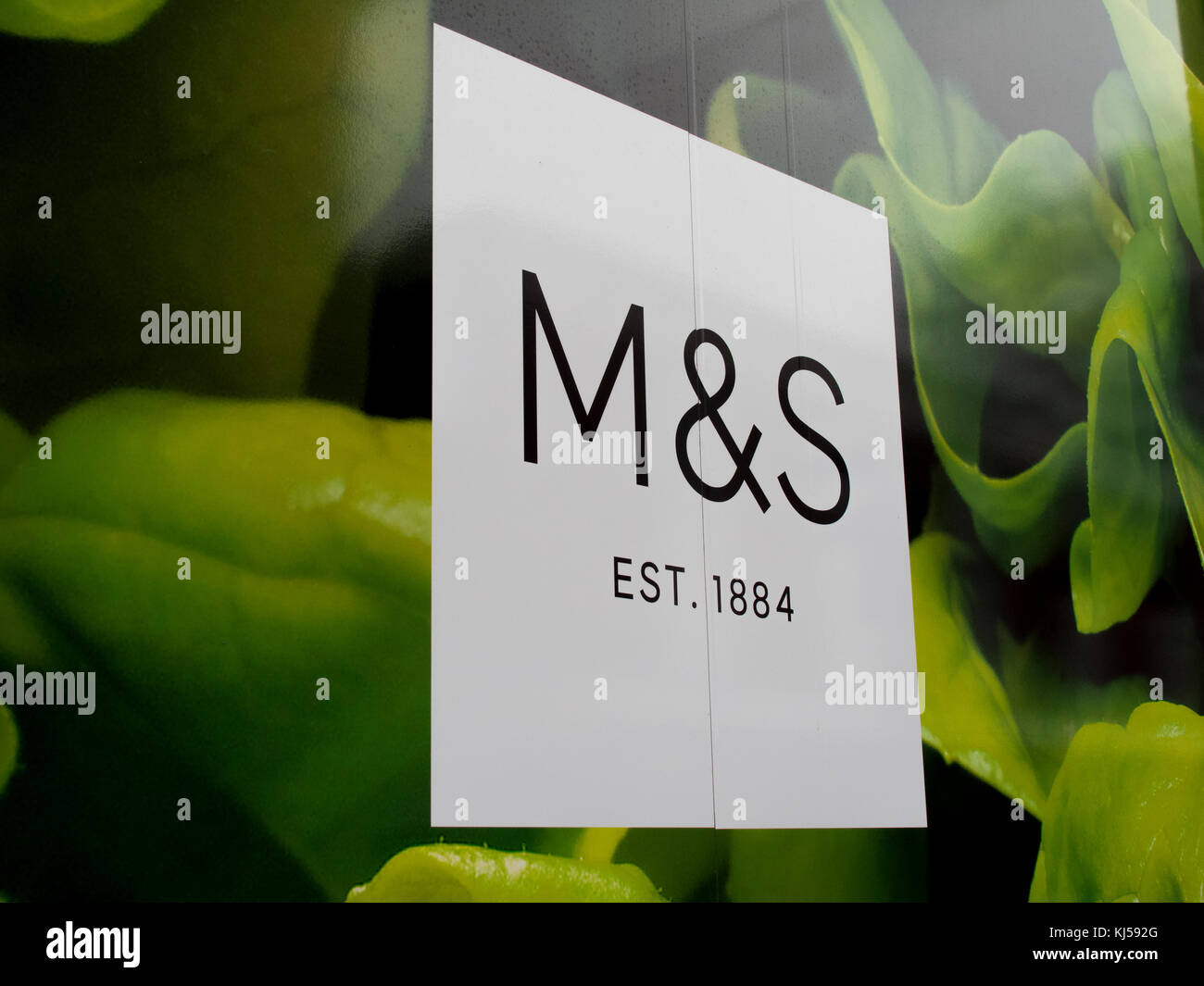 Marks and Spenser window display, company founded in 1884 by Michael Marks and Thomas Spenser Stock Photo