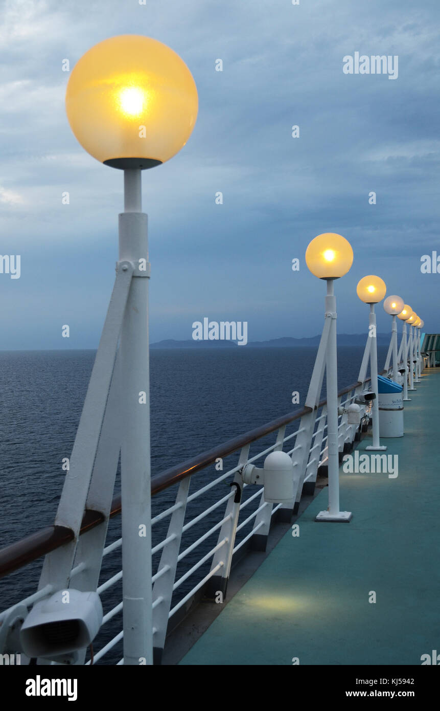 Deck lights on cruise ship Stock Photo Alamy