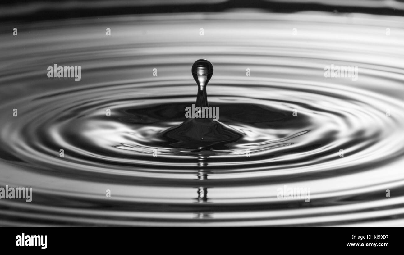 Abstract Photography - Splash of a Water Drop in Black and White Stock ...