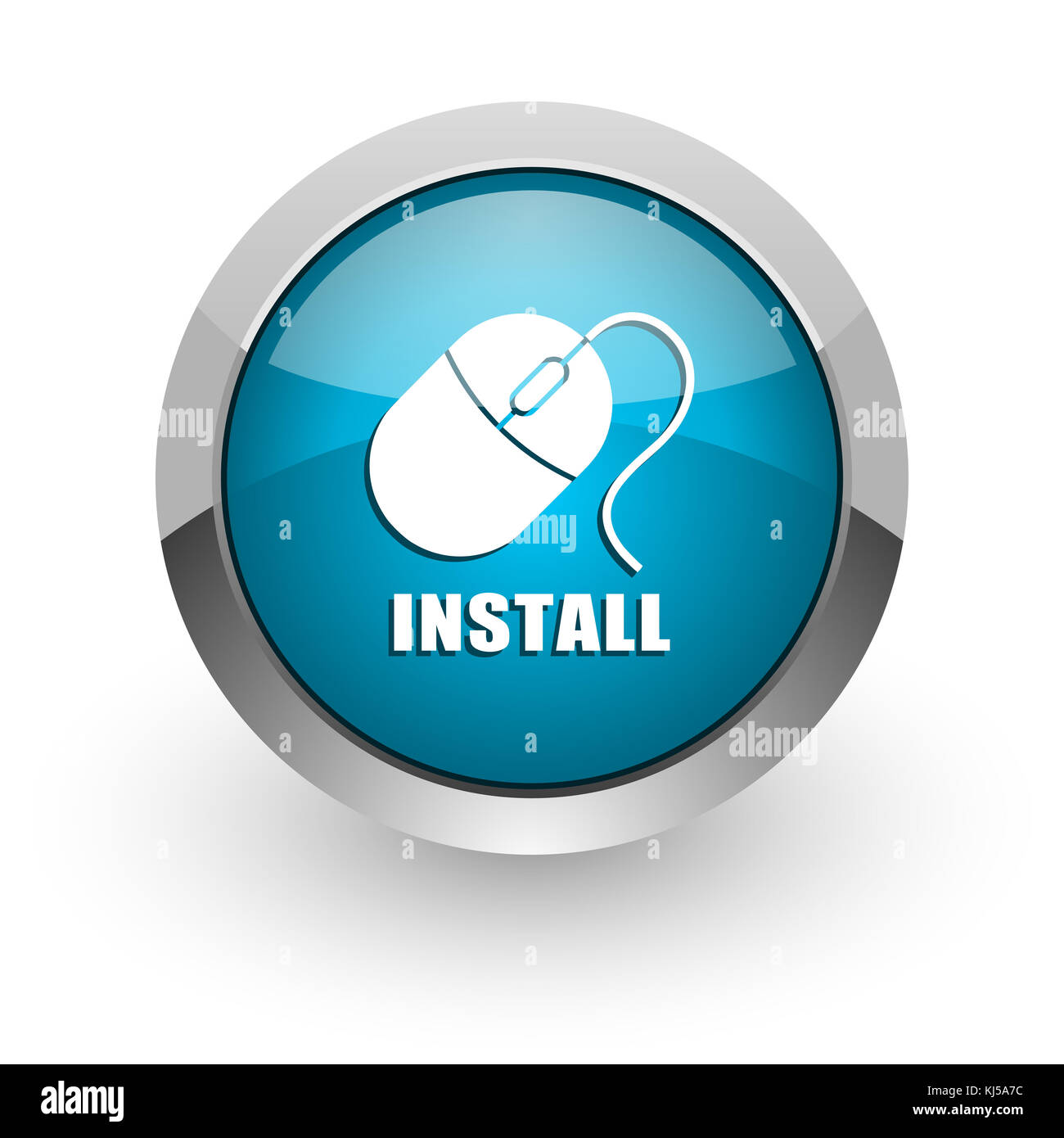 Install blue silver metallic chrome border web and mobile phone icon on ...