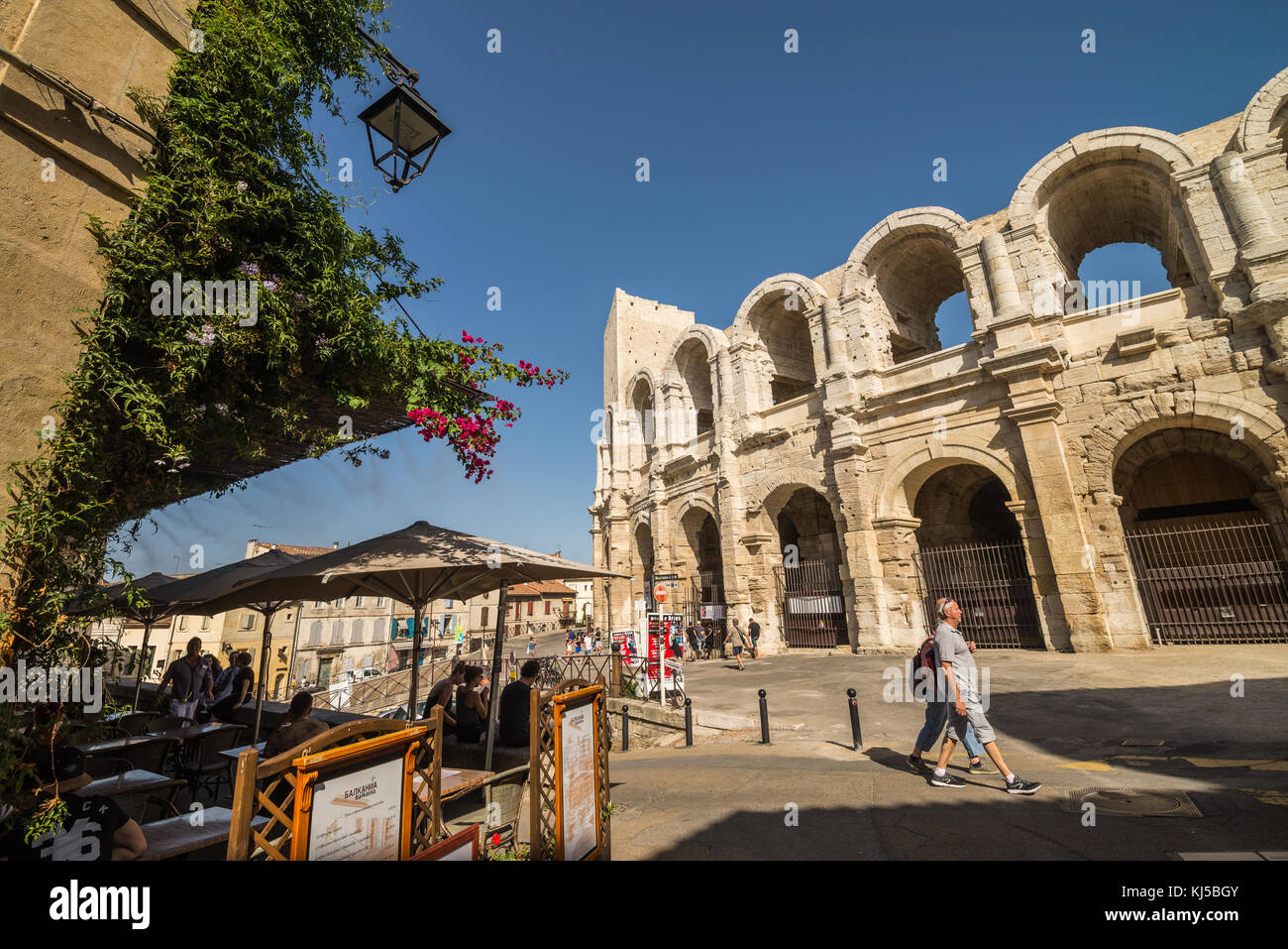 Roman amphitheater, Arles, Provence, France, Europe. Stock Photo