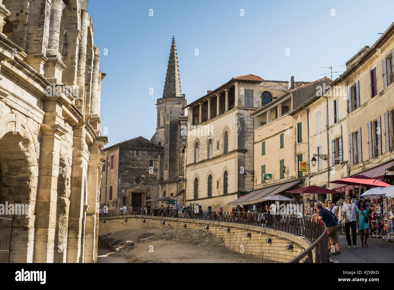 Roman amphitheater, Arles, Provence, France, Europe. Stock Photo