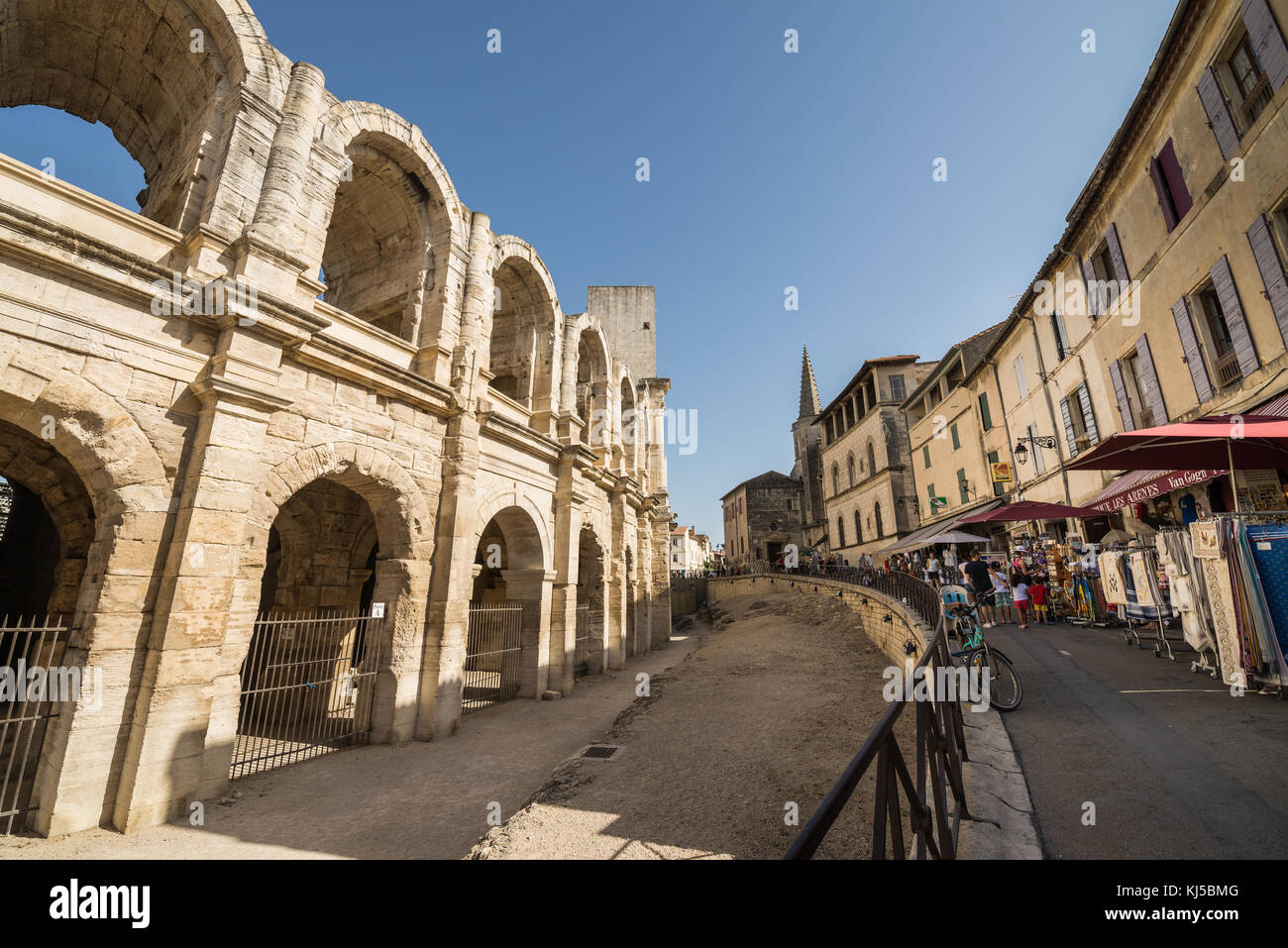 Roman amphitheater, Arles, Provence, France, Europe. Stock Photo