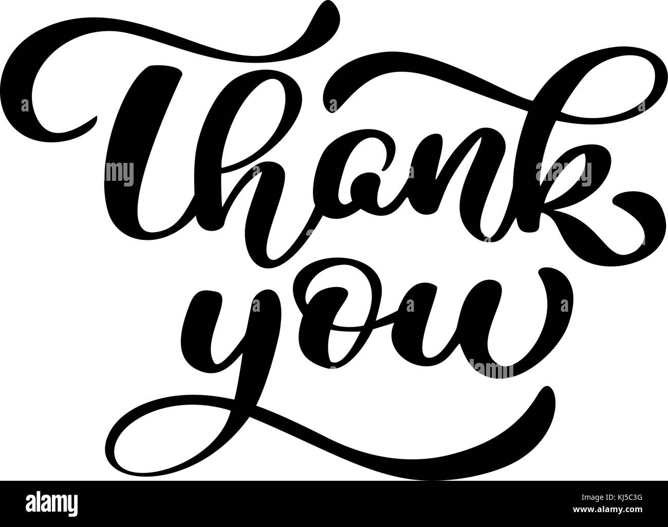 text Thank you hand written calligraphy lettering. handmade vector ...