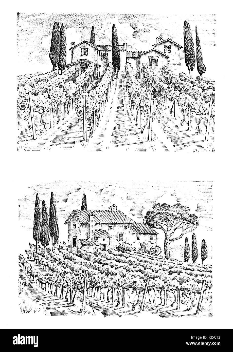 Rural artwork Black and White Stock Photos & Images - Alamy
